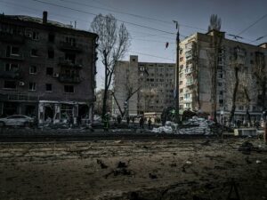 Kiev, lors de la guerre en Ukraine (Illustration) © Алесь Усцінаў