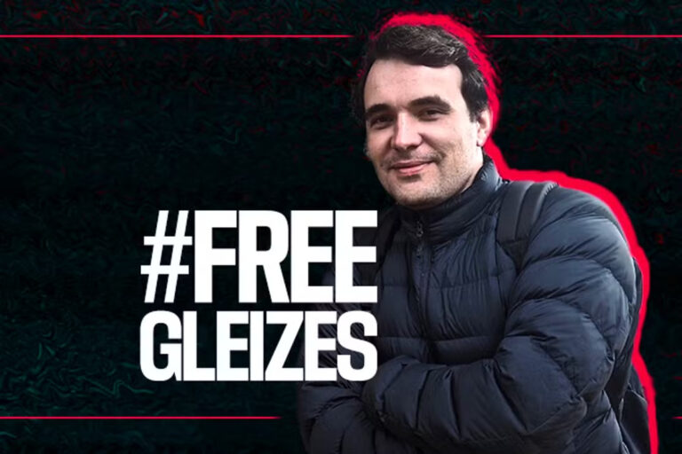 Visuel de la campagne demandant la libération du journaliste français Christophe Gleizes, emprisonné en Algérie © Reporters Sans Frontières / DR