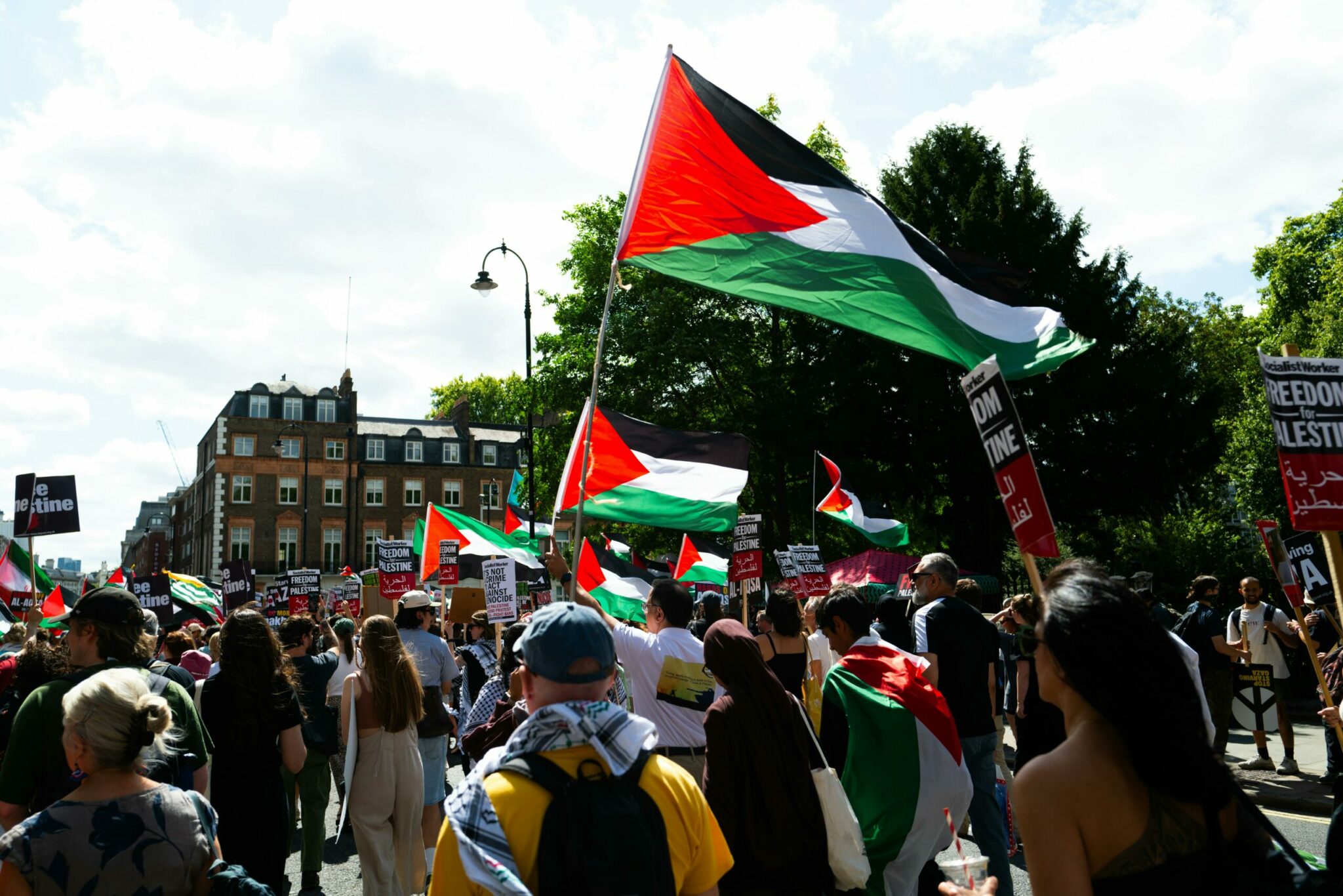 Manifestation de solidarité avec la Palestine à Londres, le 9 août 2025. © GUY HURST/PXL