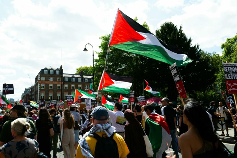 Manifestation de solidarité avec la Palestine à Londres, le 9 août 2025. © GUY HURST/PXL