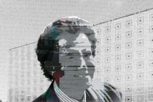 Dessin et montage de Jack Lang, ancien président de l'Institut du Monde Arabe (IMA) © DECHIFFREUR / DA